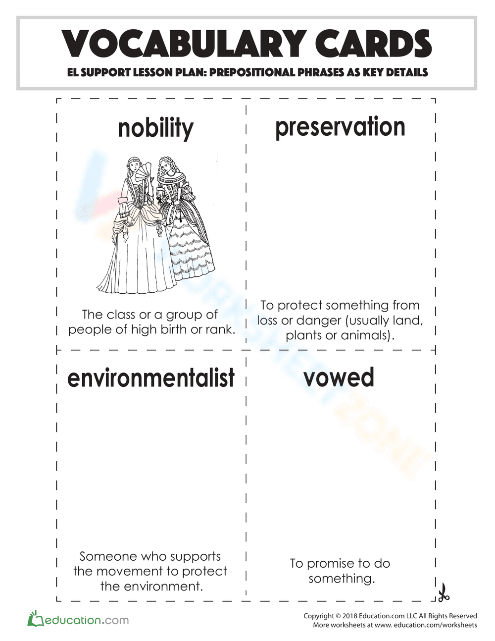 Prepositional Phrases: Vocabulary Building - Page 2