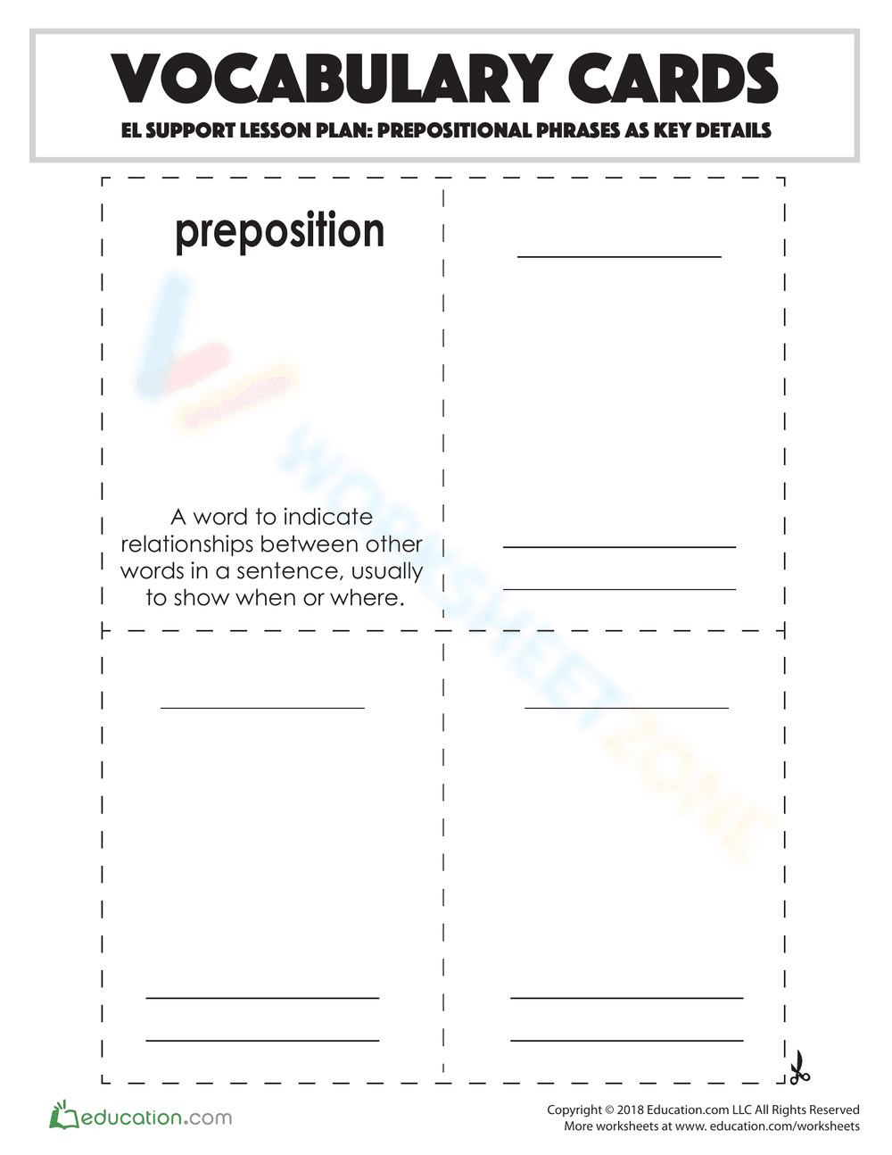 Prepositional Phrases: Vocabulary Building - Page 3