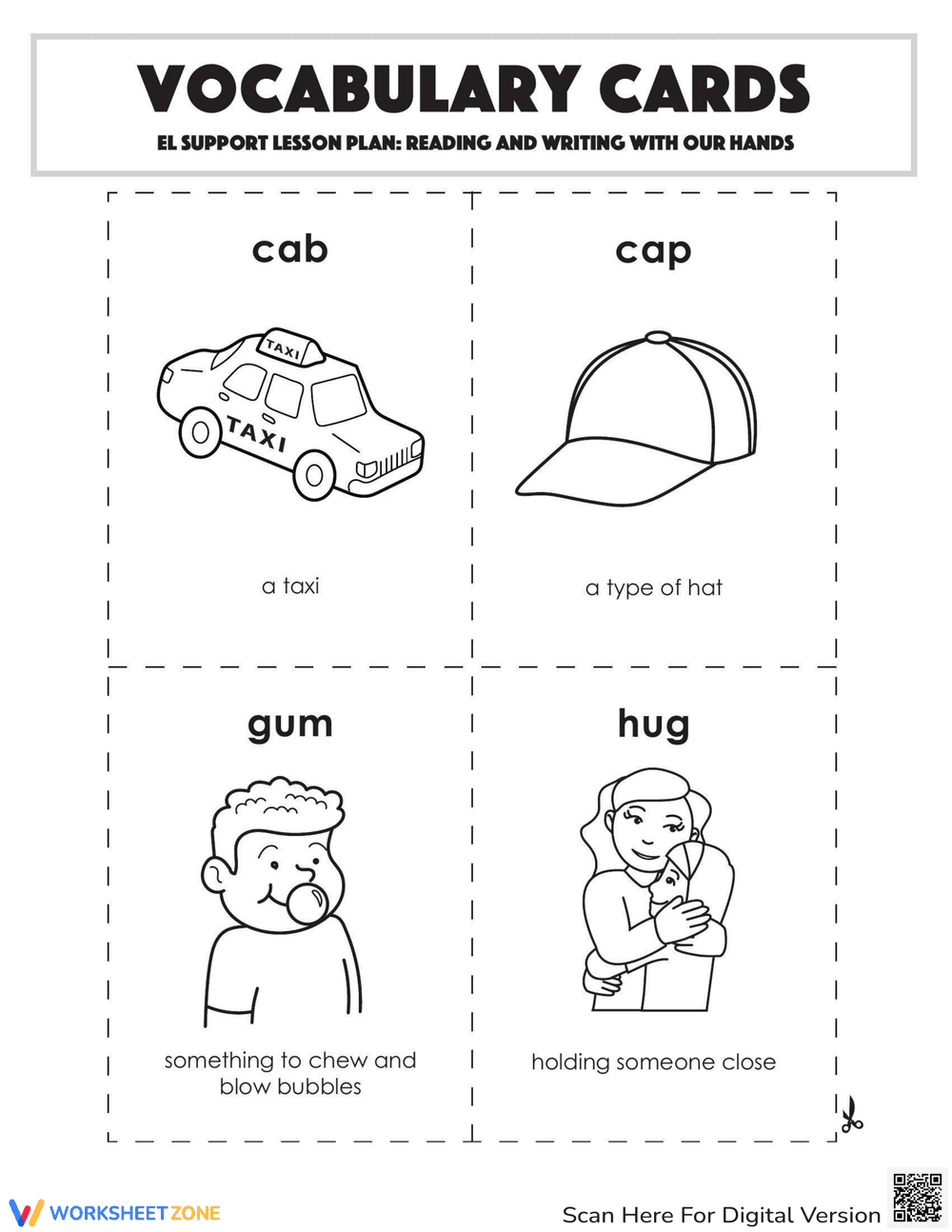 Vocabulary Cards: Reading and Writing With Our Hands - Page 1