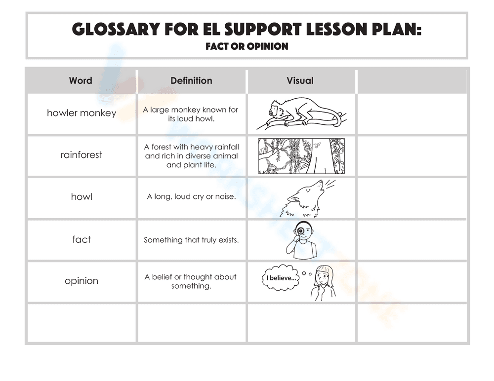 Glossary: Fact or Opinion - Page 1
