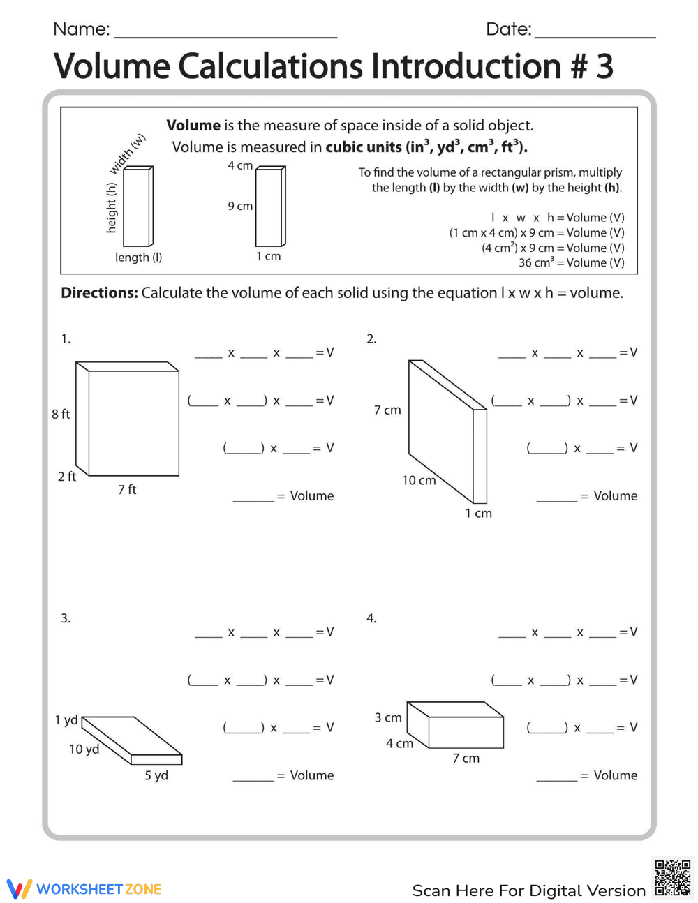 Introduction to Volume Calculations - Page 1