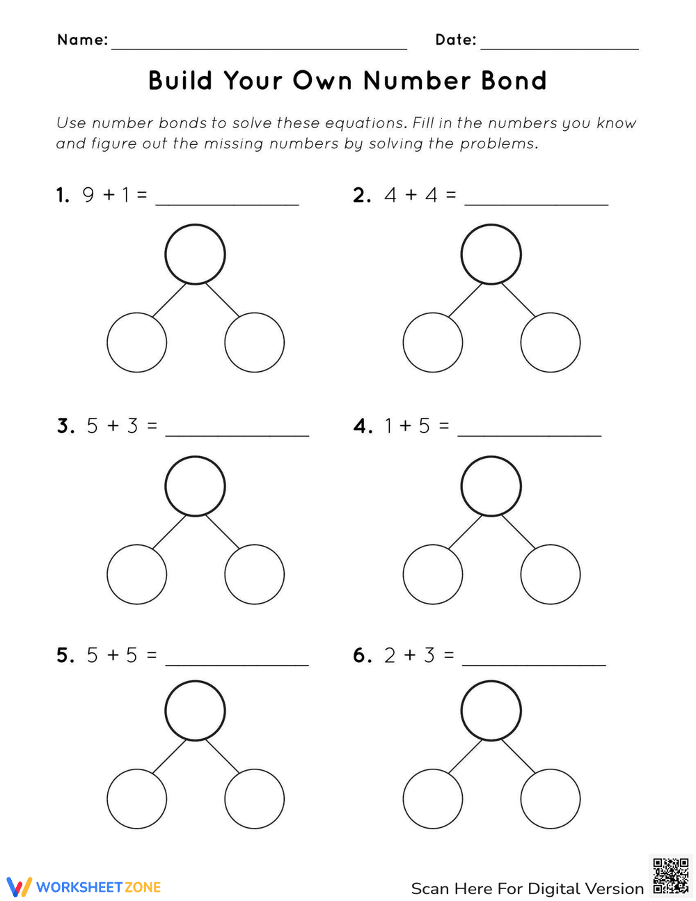 Build Your Own Number Bond - Page 1