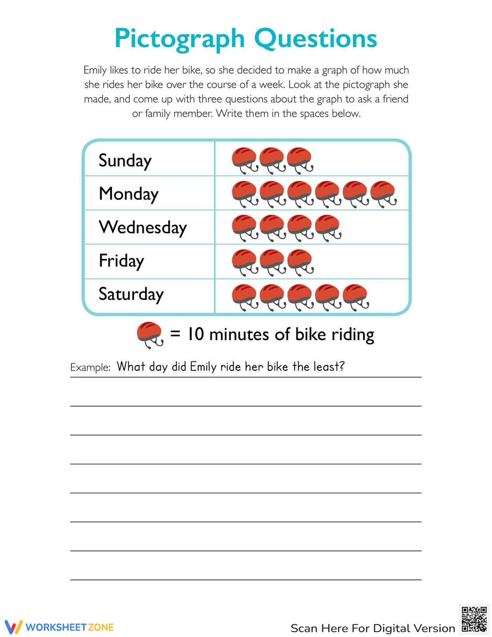 Bike Pictograph: Data Interpretation Practice - Page 1