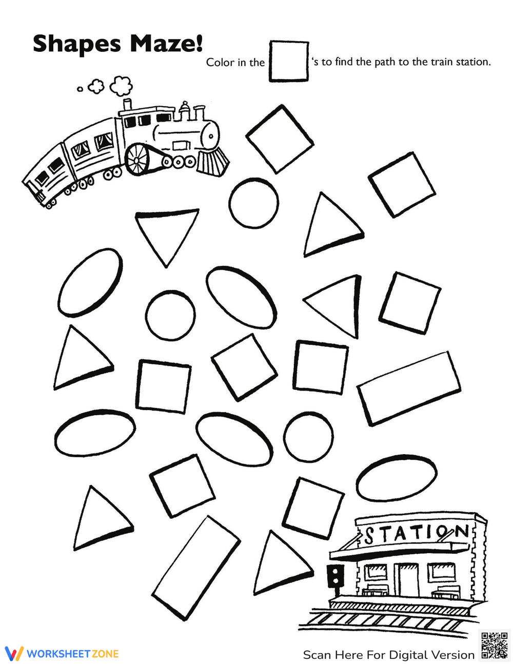 Train Shape Maze: A Fun Geometry Challenge - Page 1