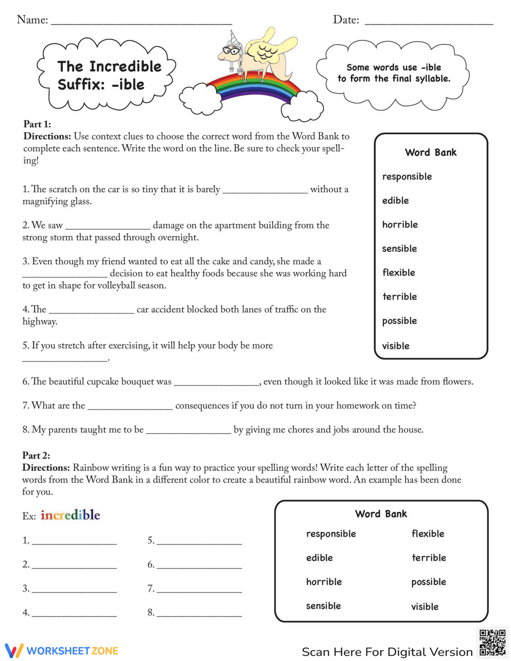 The Incredible Suffix: -ible - Page 1
