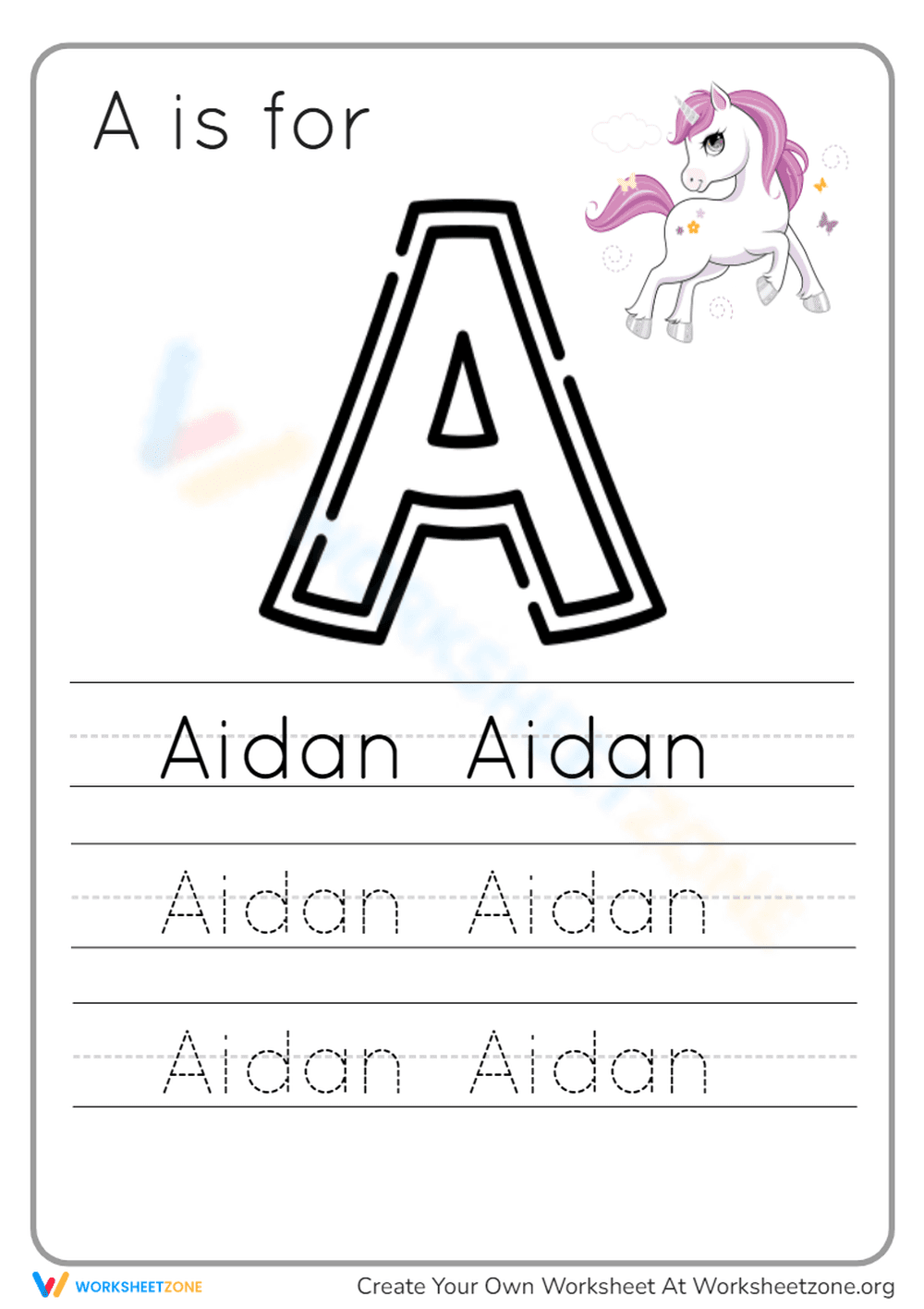 A is for... Worksheet - Page 1