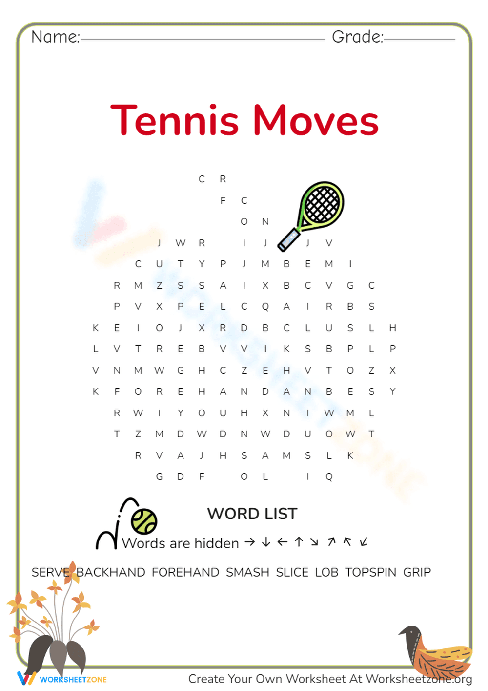 Tennis Moves - Page 1