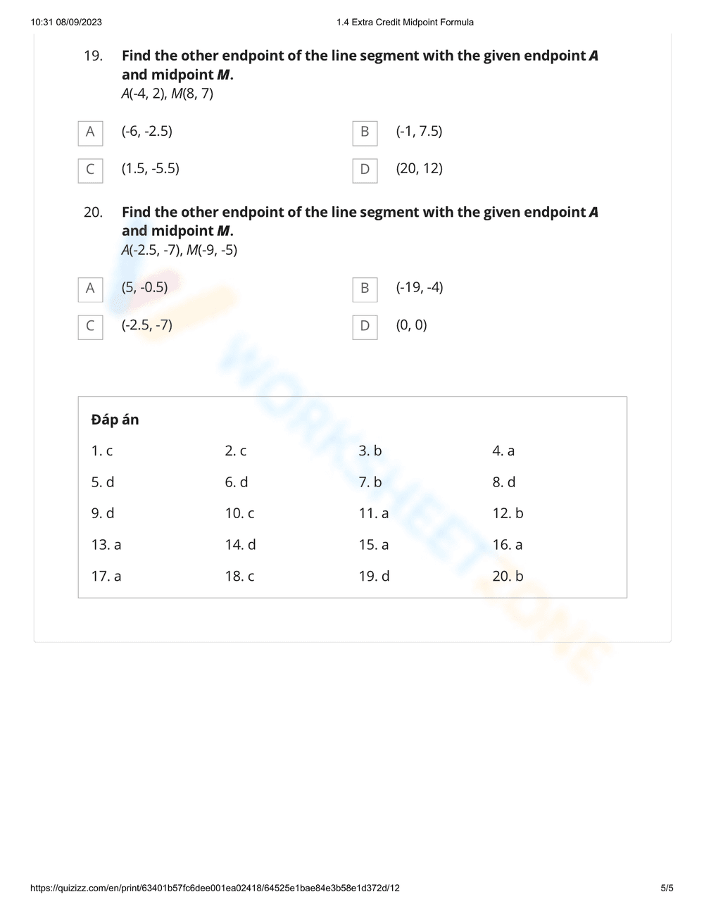 Extra Credit: Midpoint Formula Challenge - Page 5