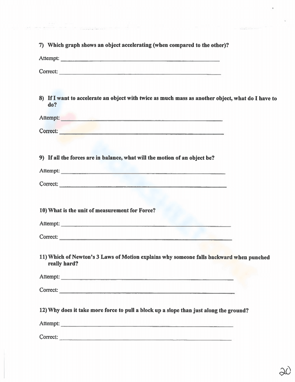 Force & Motion Quiz: Test Your Knowledge - Page 2