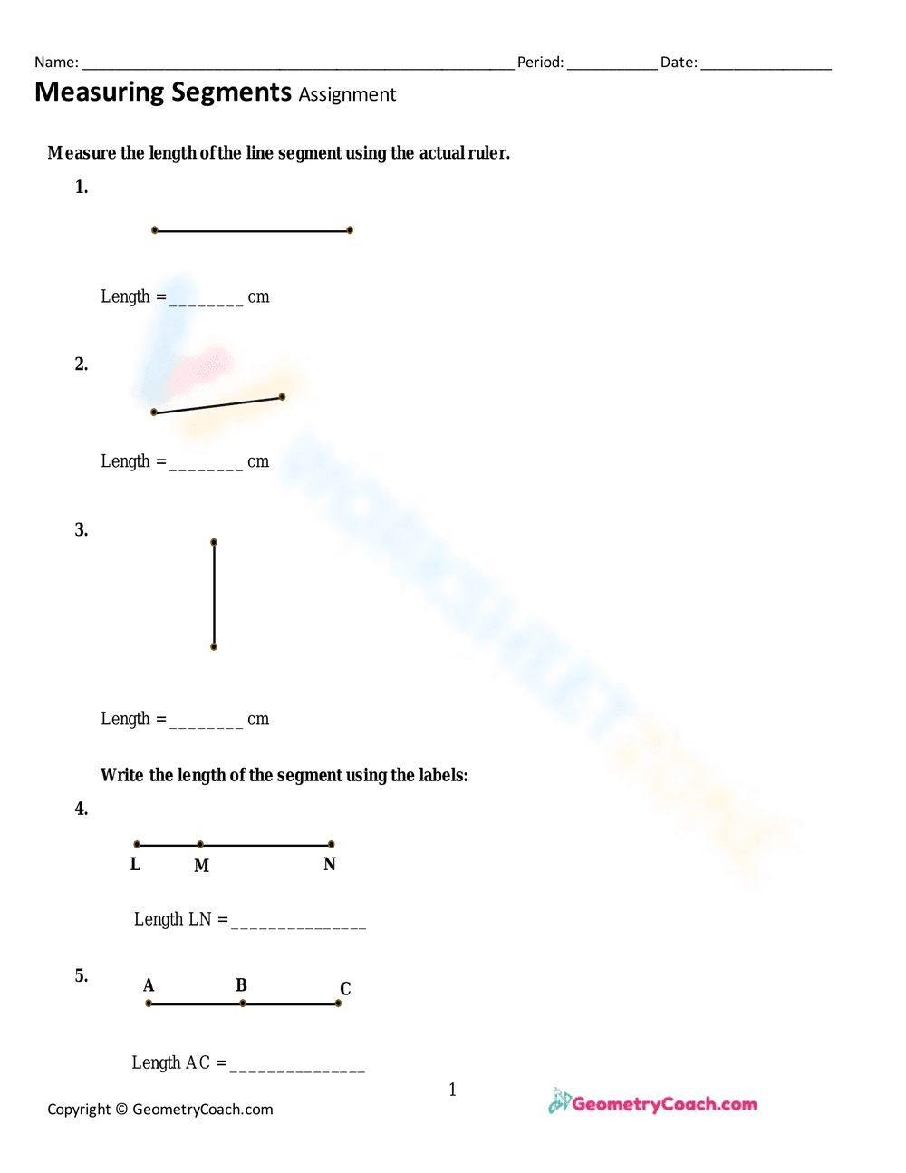 Measuring Segments - Page 1