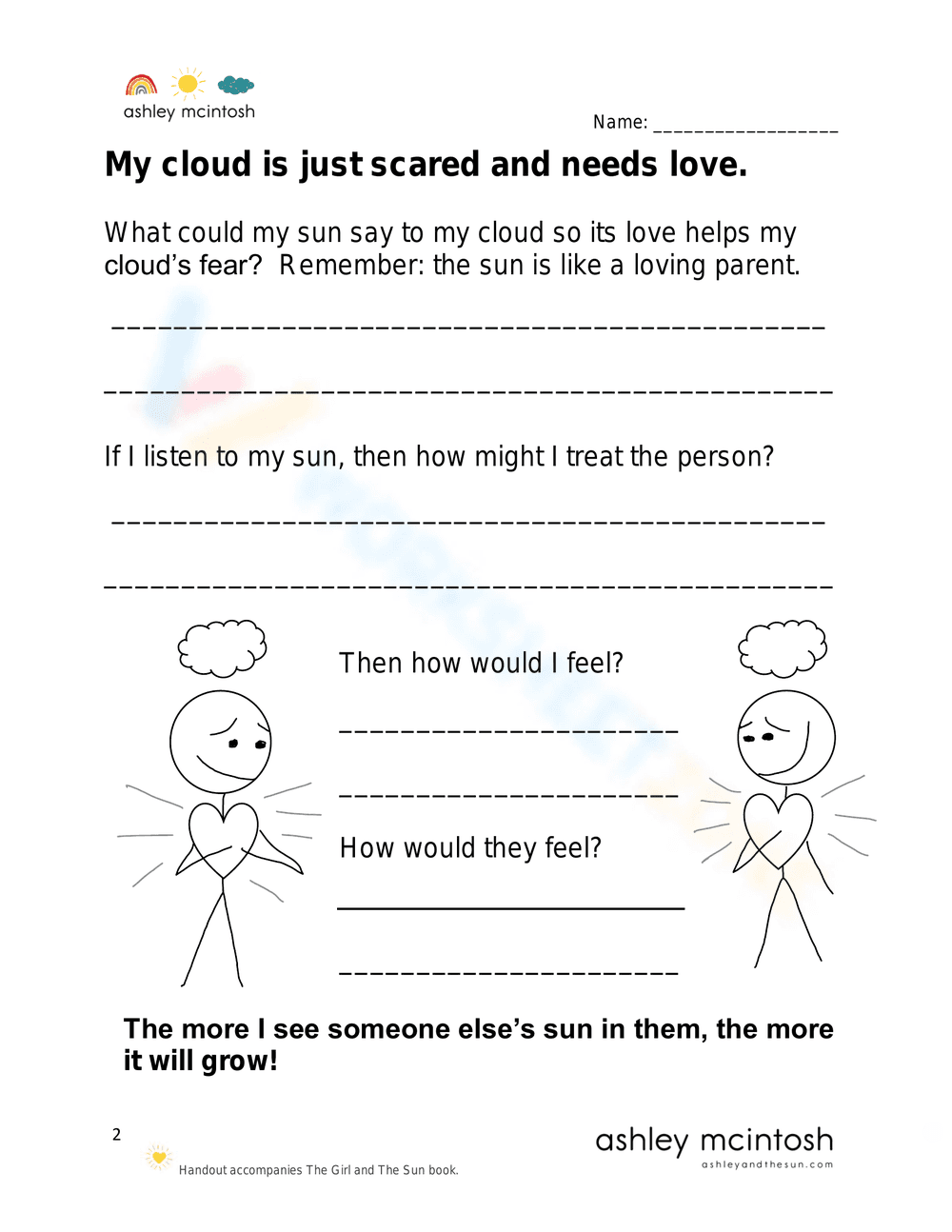 Handout Be Kind Worksheet for Social Skills - Page 2