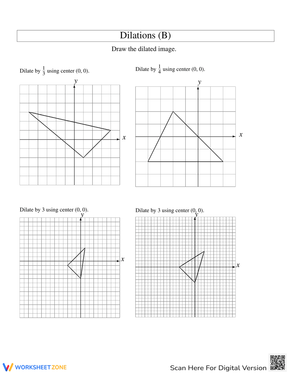Dilations Worksheet: Geometry Practice - Page 1