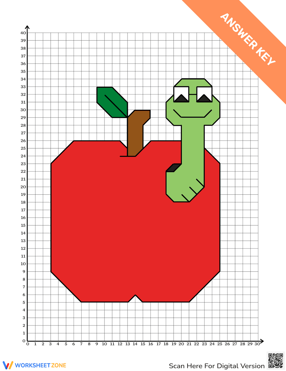 Coordinate Graphing Mystery Picture: Fall Apple - Page 3