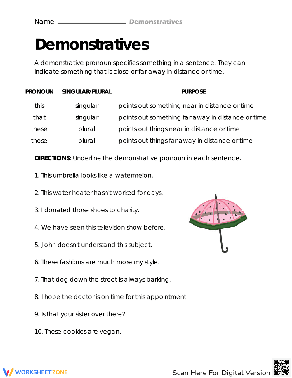 Find and Underline the Correct Pronouns - Page 1