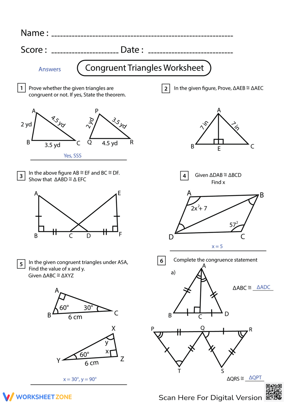 Congruent Triangles 1 - Page 2