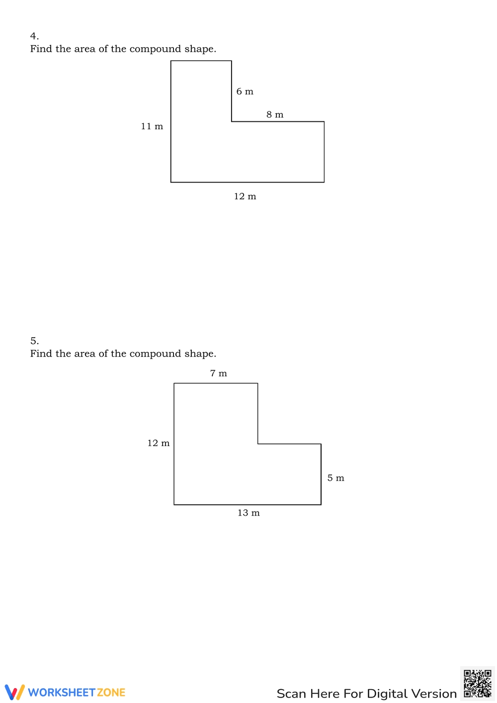 Compound Shapes Practice: Area Calculation - Page 2
