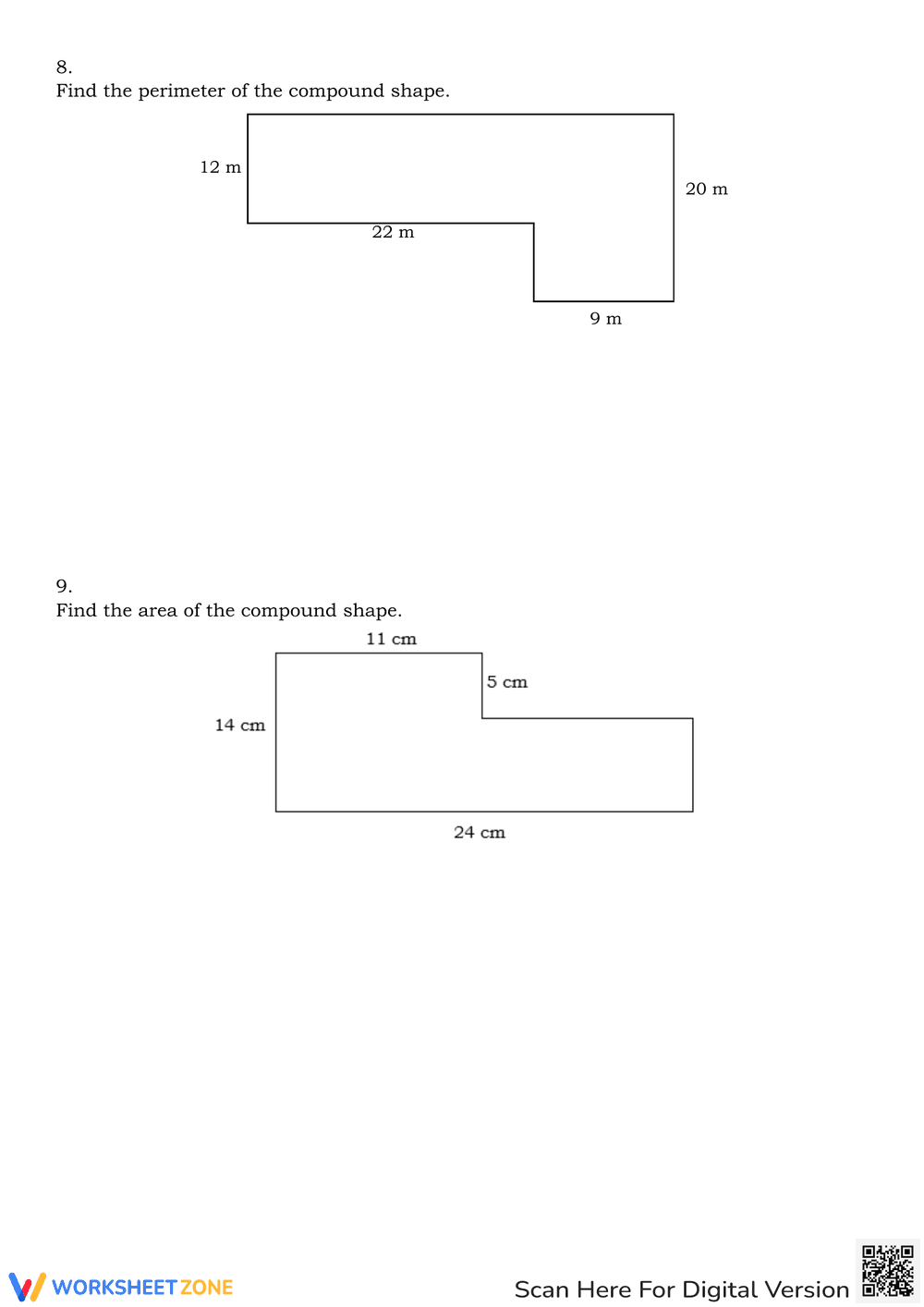 Compound Shapes Practice: Area Calculation - Page 4