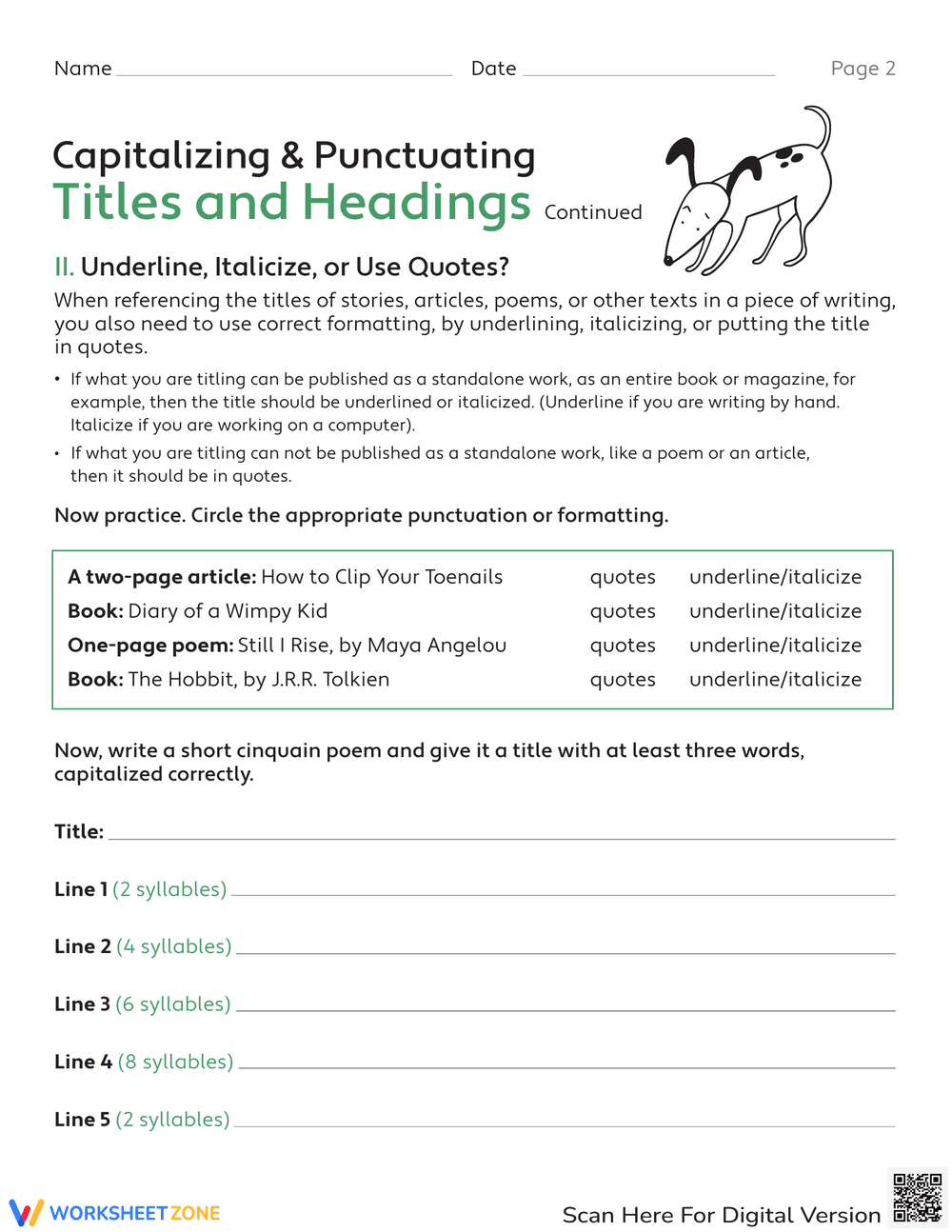 Capitalizing Titles and Headings - Page 2