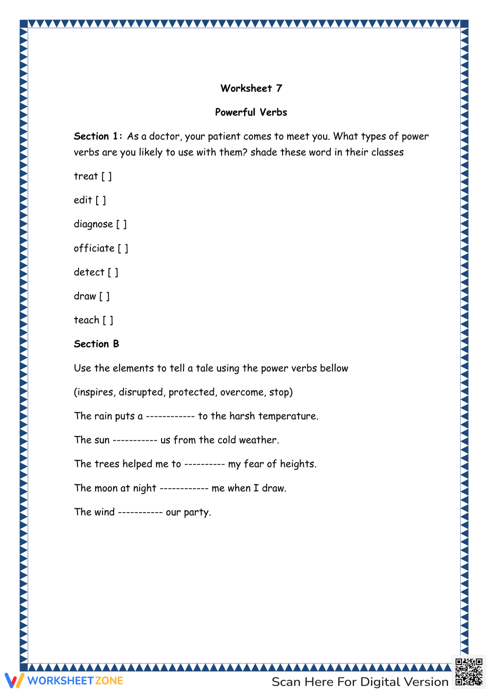 Improve Sentences with Powerful Verbs - Page 1