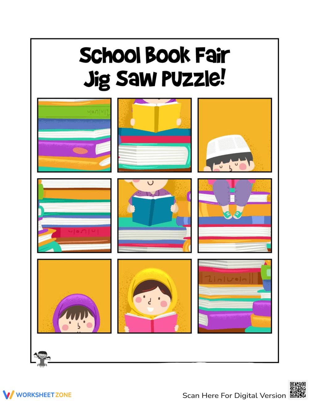 Back to School Cut and Paste Jig Saw - Page 1