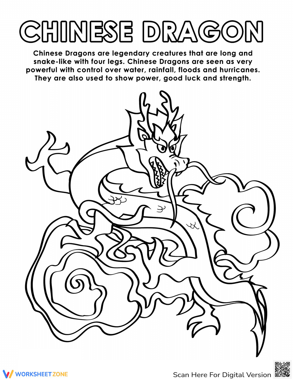 Chinese Dragon Coloring Page - Page 1