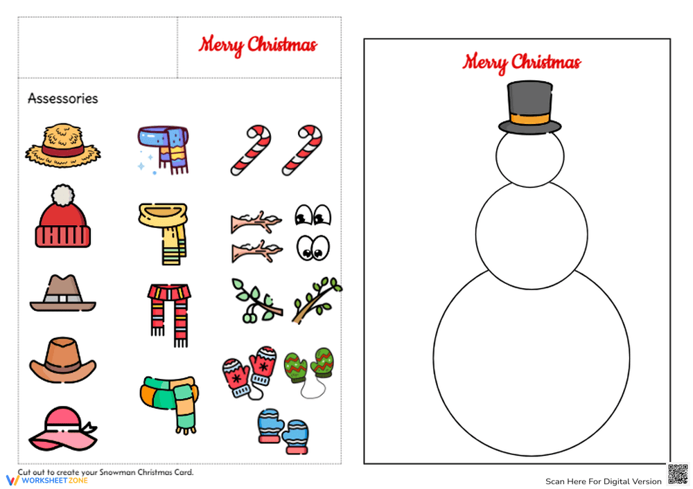 Snowman Christmas Card Design for Kids - Page 1