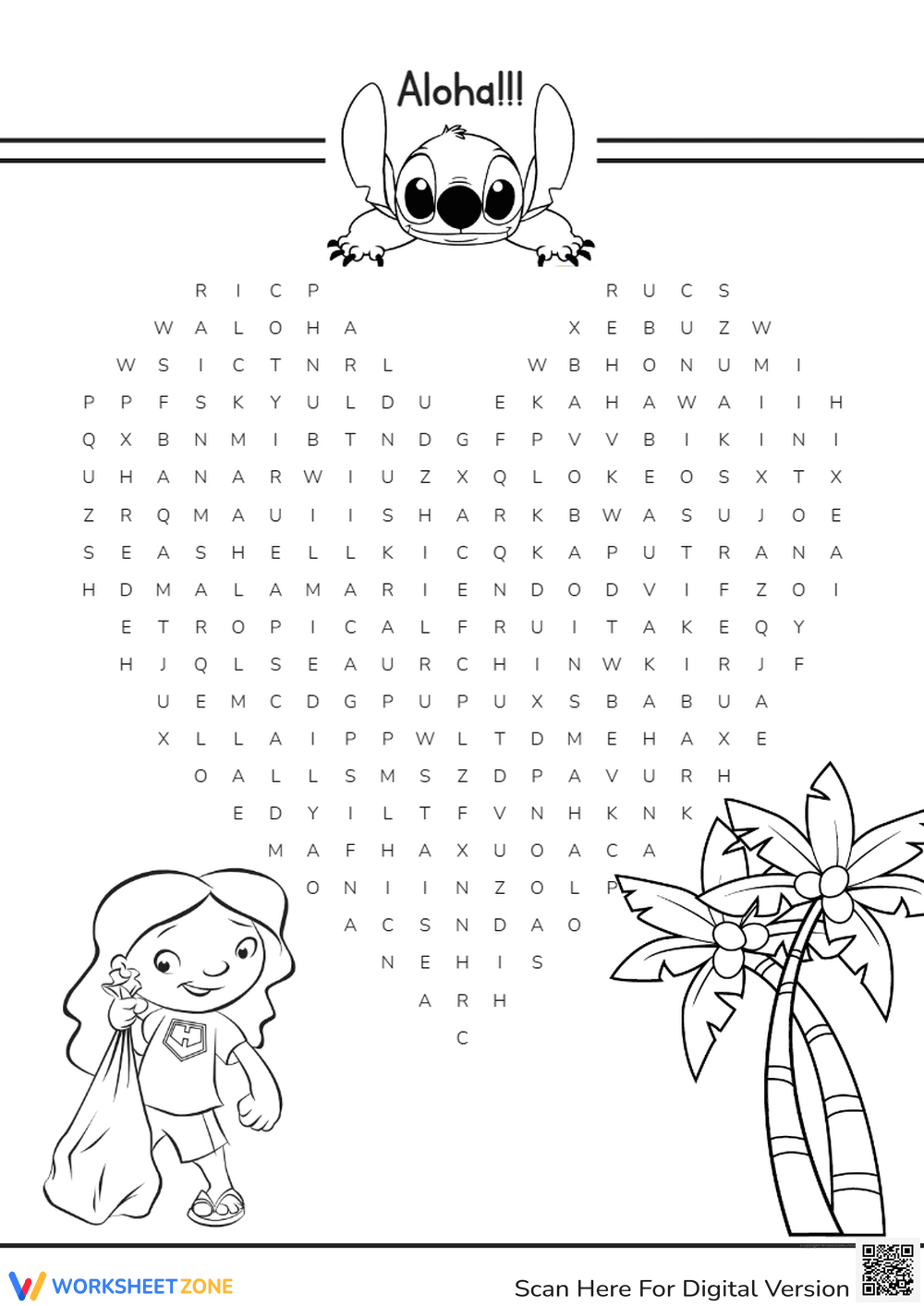 Hawaiian Hula History Word Search - Page 1