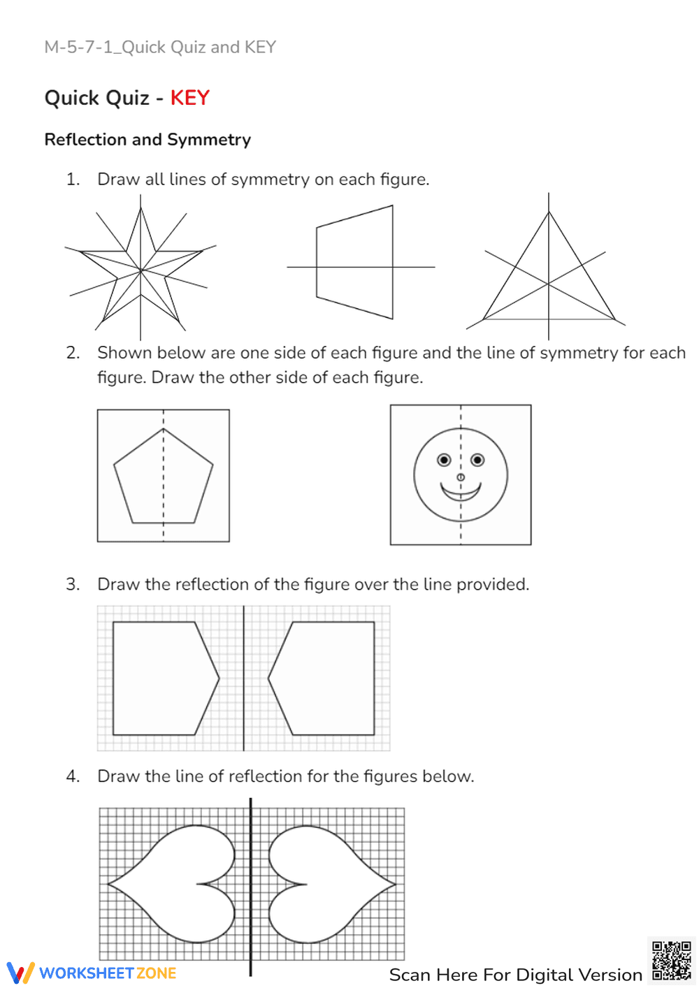 Symmetry & Reflection Math: Draw Lines, Complete Shapes, Grades 4-6 - Page 2