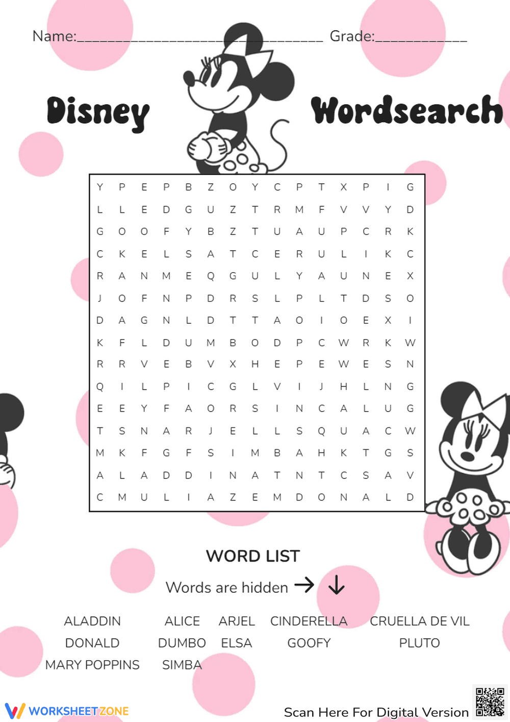 Disney Word Search - Page 1