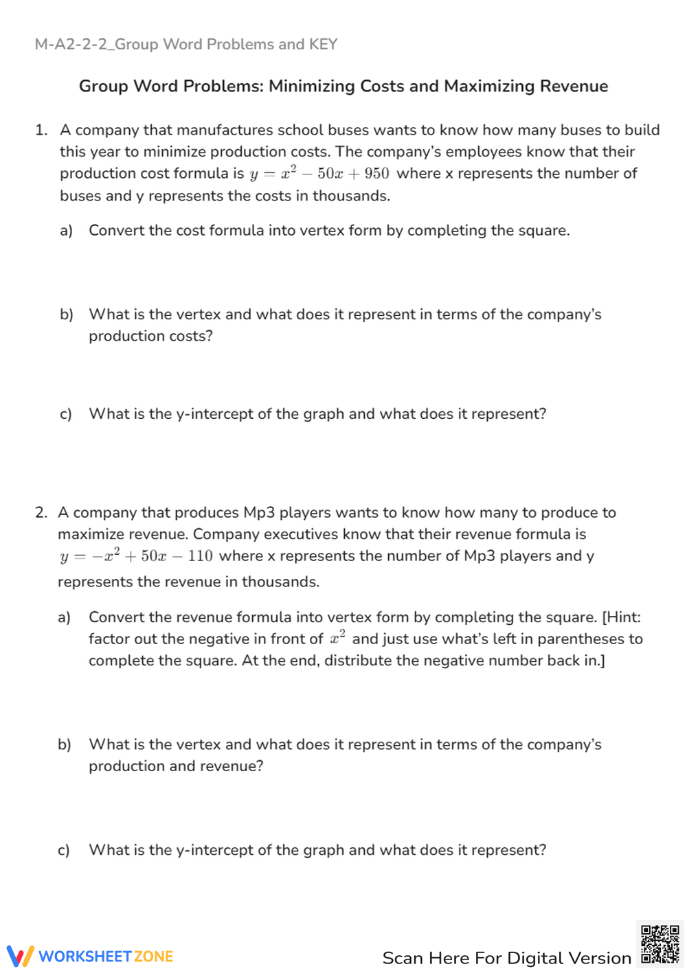 Solve Group Word Problems - Page 1