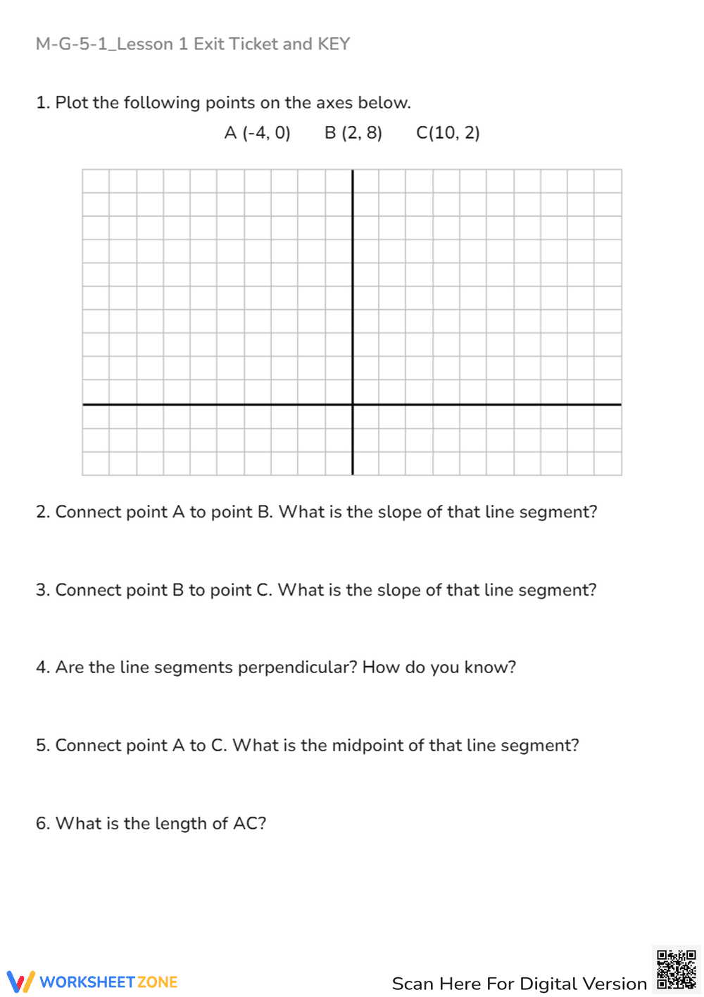 M-G-5-1_Lesson 1 Exit Ticket and KEY - Page 1
