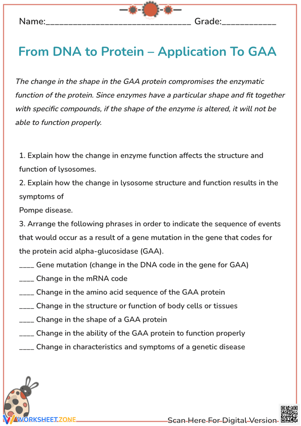 From DNA to Protein – Application To GAA - Page 1