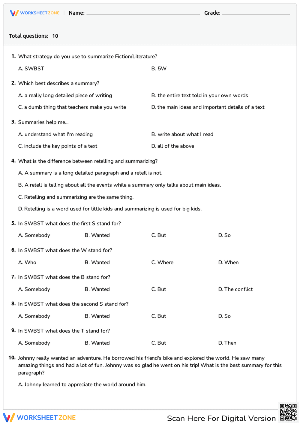 SWBST Summarizing - Page 1