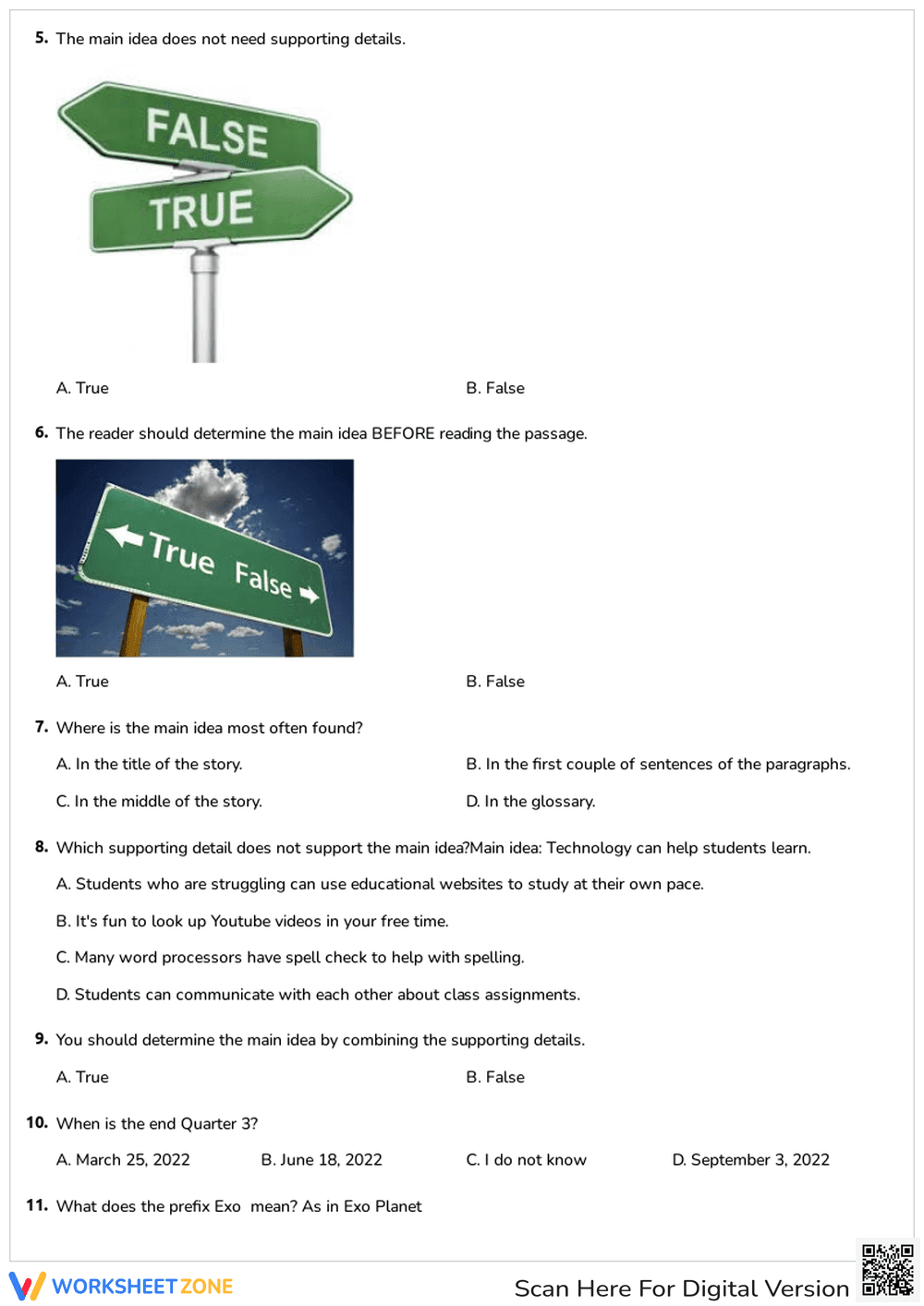 Main Idea and Supporting Details - Page 2