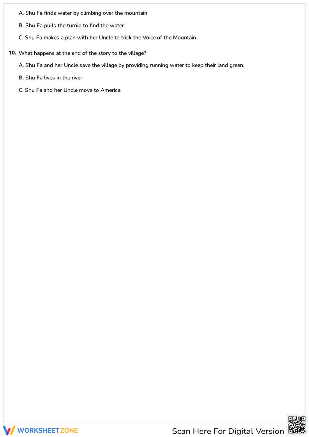 Reading Comprehension Questions - Page 2