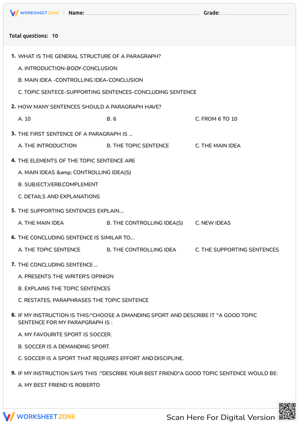 PARAGRAPH WRITING - Page 1