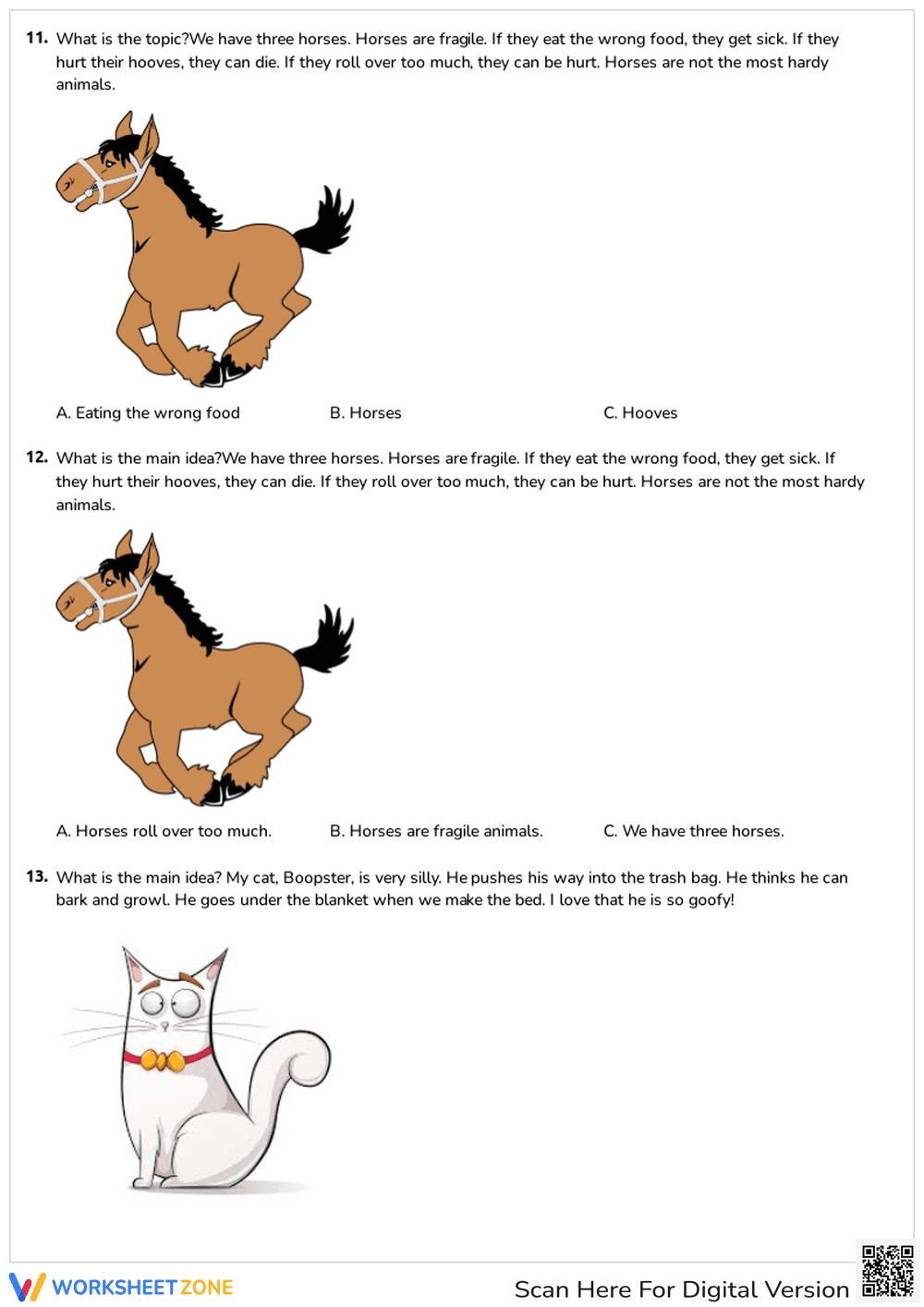 Main Idea Worksheet: Reading Practice - Page 3