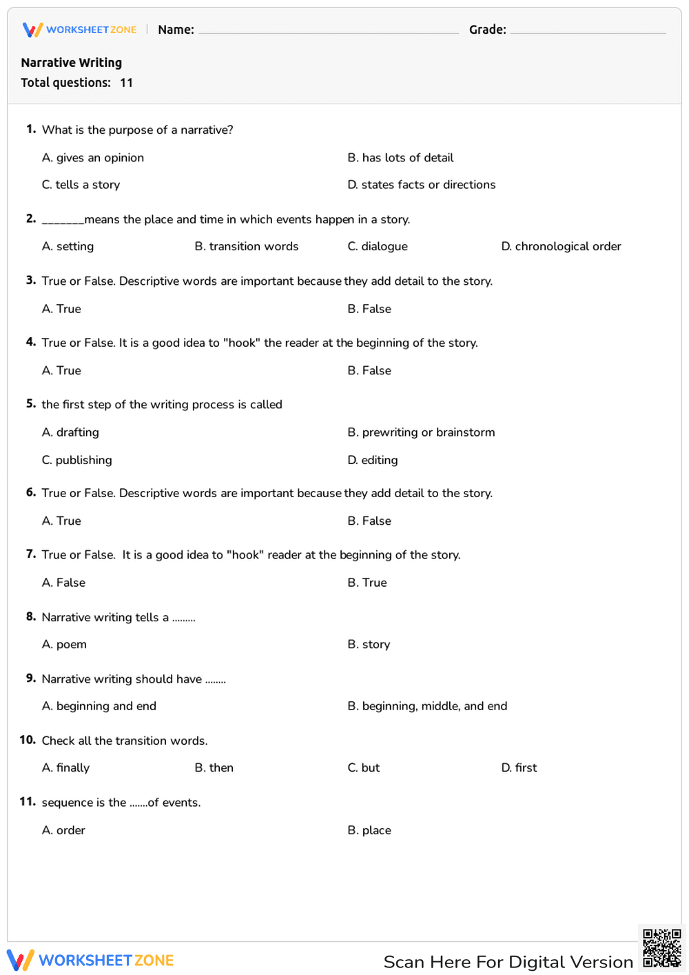 Narrative Writing - Page 1