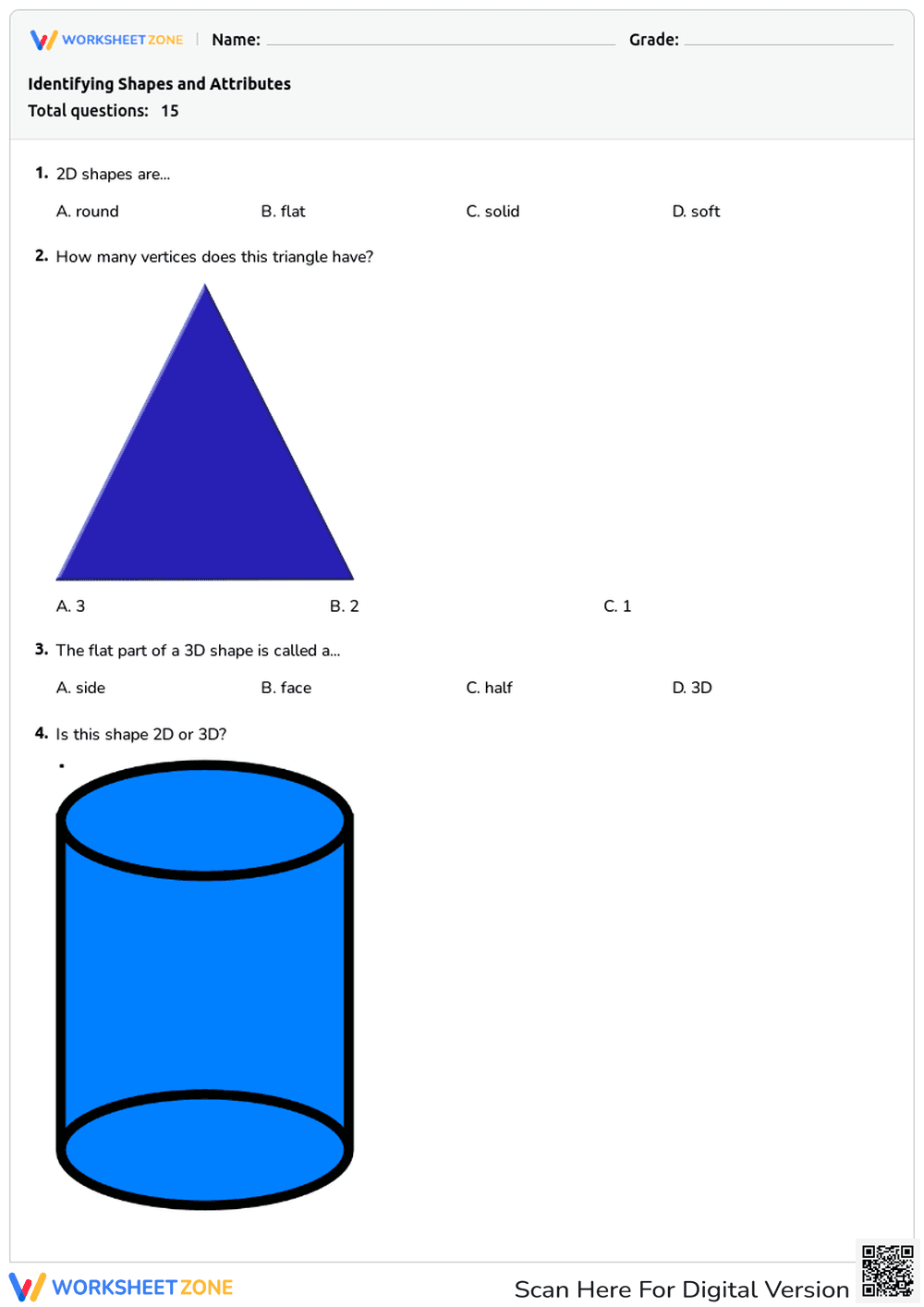 Identifying Shapes and Attributes - Page 1