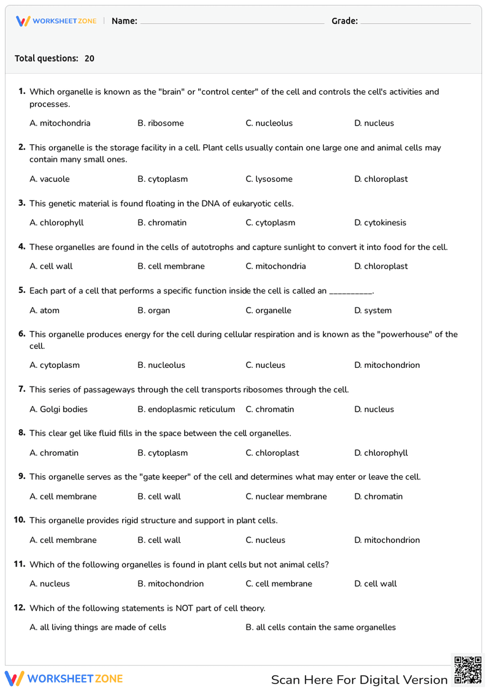 Learn Cell Organelles - Page 1